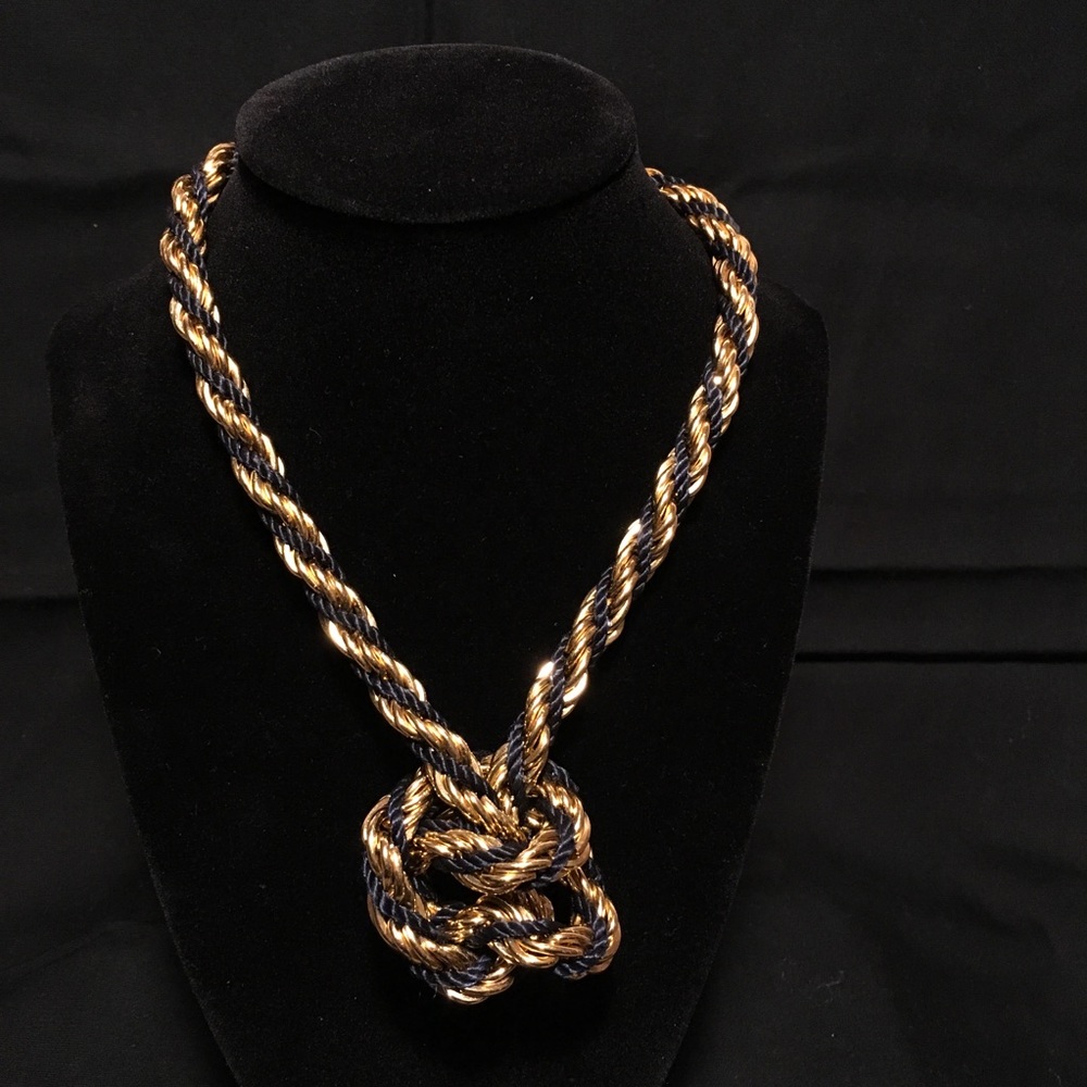 gold and navy necklace
